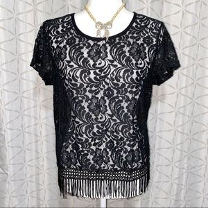 Cute Black Lace Top